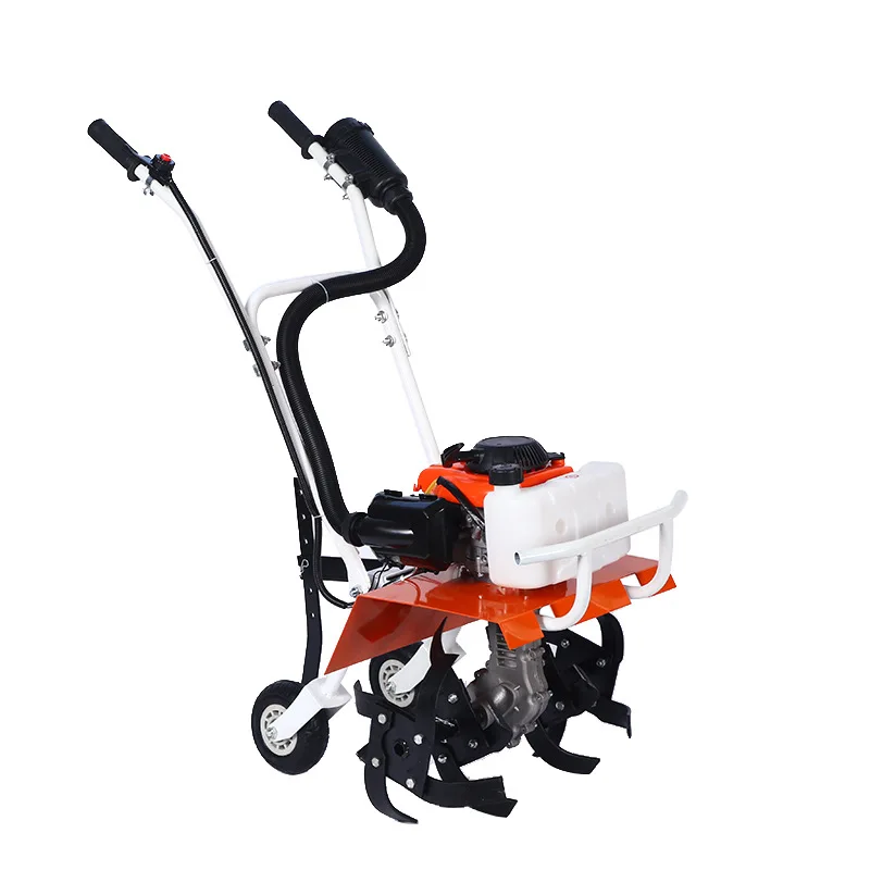 Mini Tiller Hand Push  Multifunctional Mini Gasoline Power  Tiller Machine