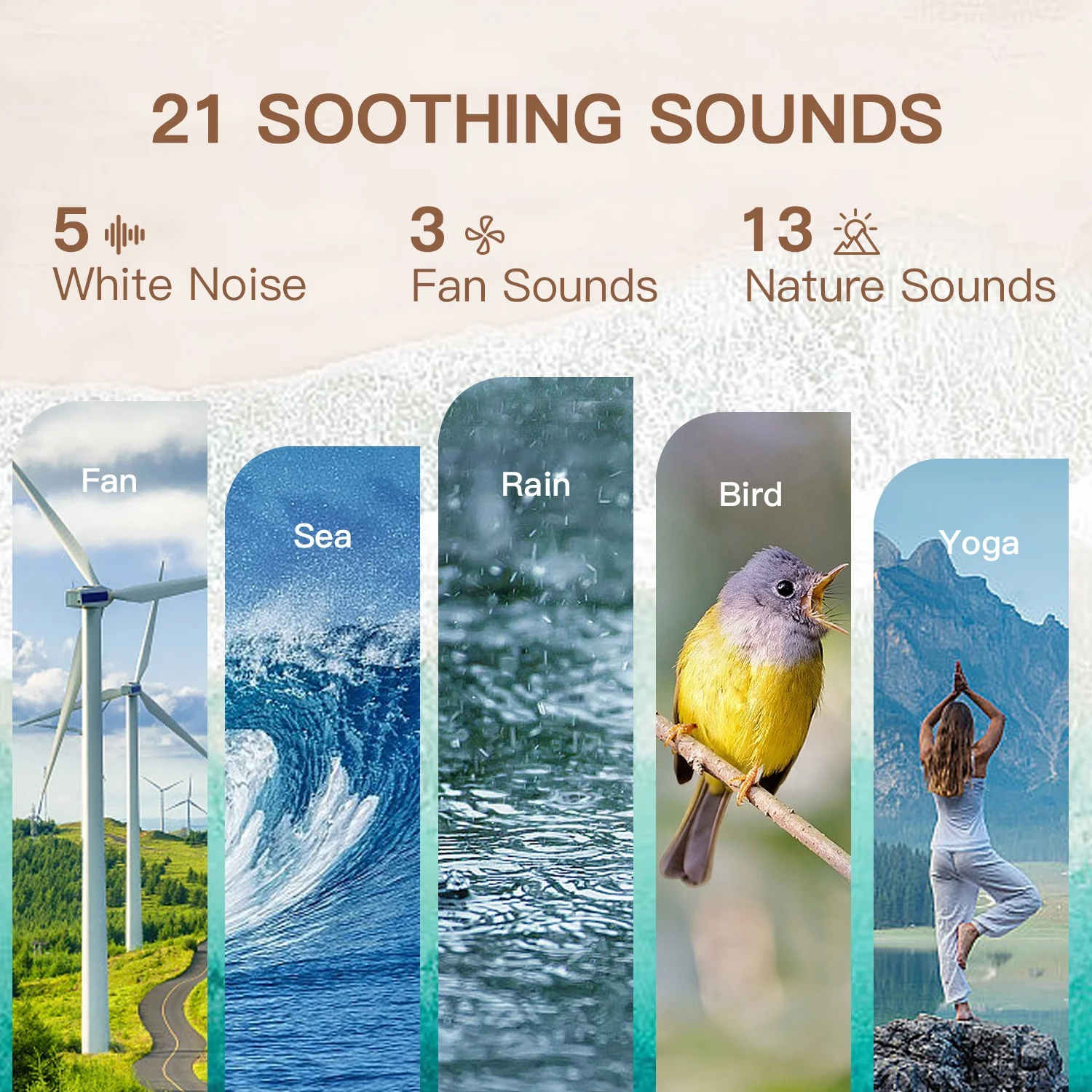HiFiD White Noise Machine 21 Relaxing Sounds 7 RGB  Night Lights Sound Machine Alarm Clock with BT Speaker for Kids Adults