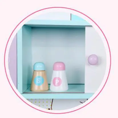 Multi-functional Refrigerator Kitchenware Cooktop Combination Classic Wood Furniture Refrigerator Toys for Kids Boys & Girls