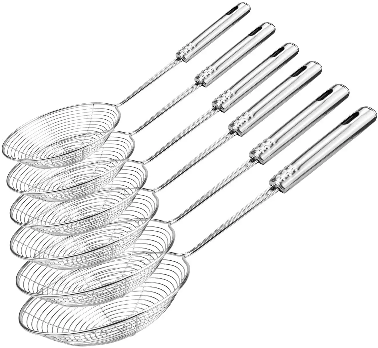 Профессиональный ячеистая сеть нержавеющей стали Паста шумовка ложка для жарки кухонная утварь с ложки длинной ручкой очень большой паук