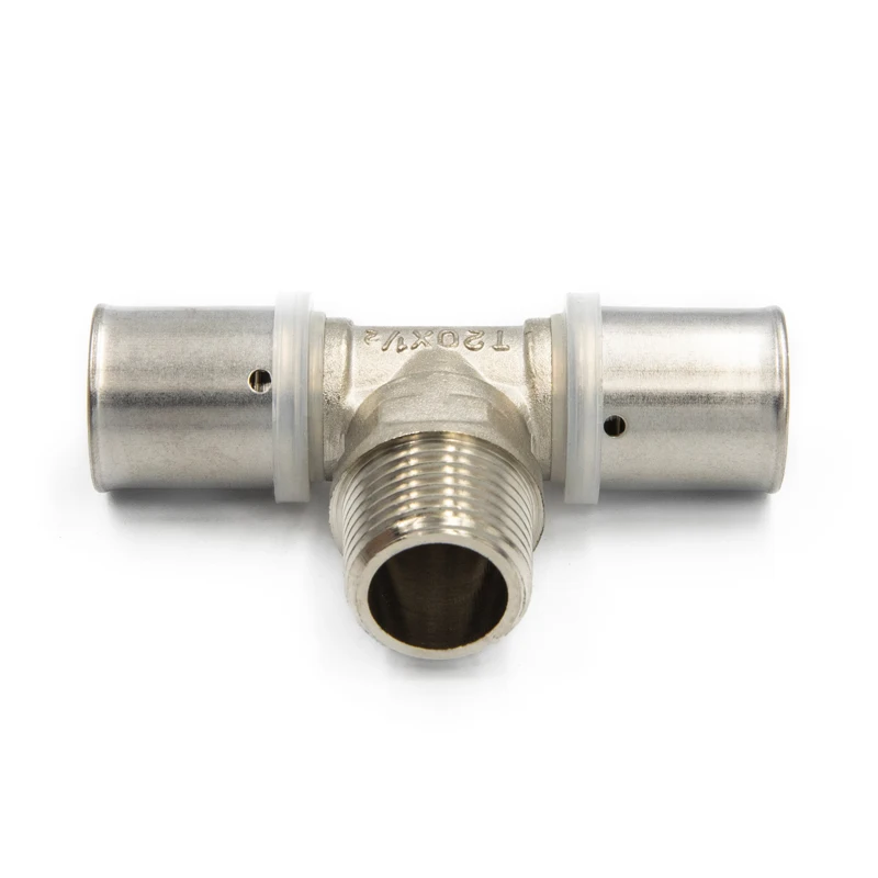 High quality 58-2 brass male tee external thread brass compression fitting t for brass x hose compre