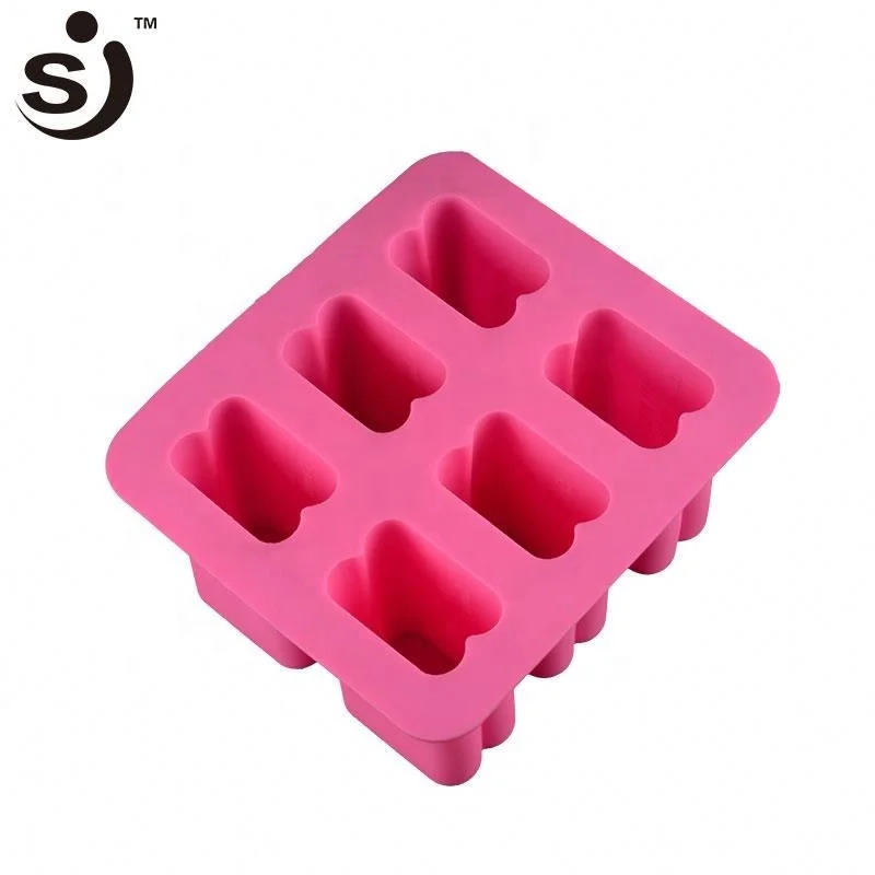 Flexible Rectangular Loaf 6 Cavity Silicone Industrial Soap Molds