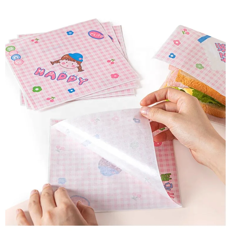 Sandwich Grease Proof Triangle Bag Doughnut Snack L Shaped Double Open Bread Packaging Brown Kraft Paper Grocery Cookie Bag