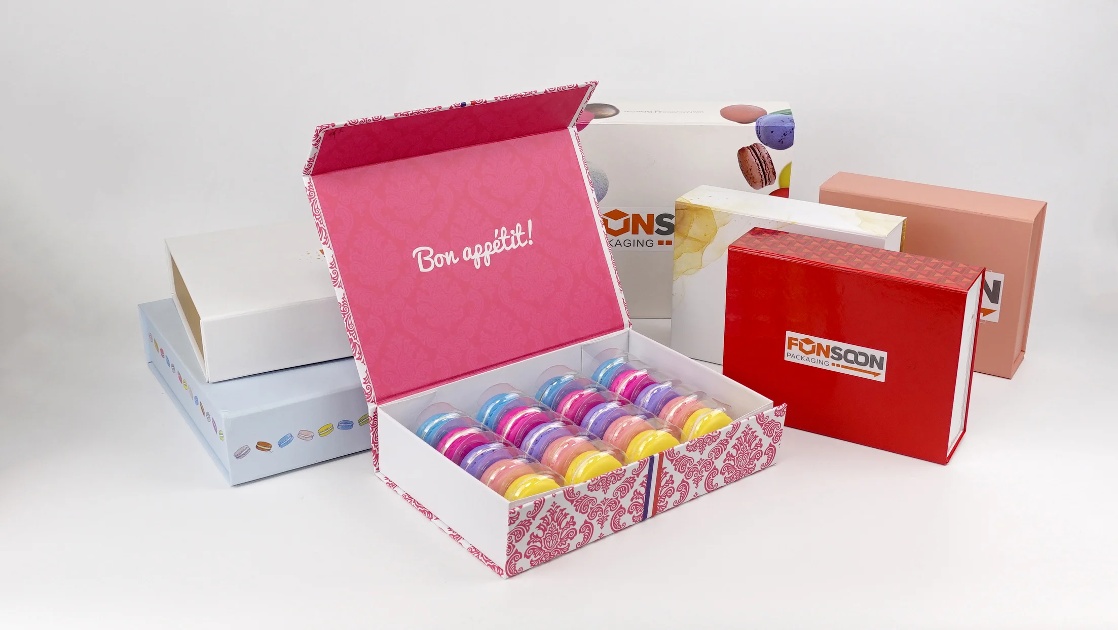 High End Food Packaging Boxes Paper Bakery Box Packing Macaron Box