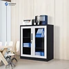 short glass steel cabinet