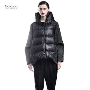 Wholesale Oversize Patchwork Design Women Casual Outdoor Wear  Long Duck Down Coat for Winter