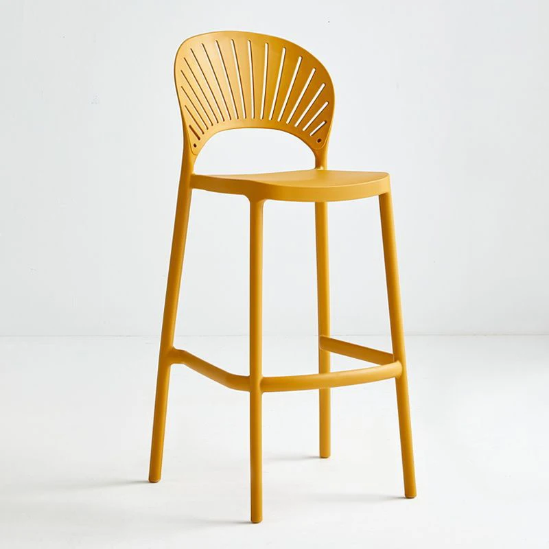 Cheap Price Modern High Back Bar Stool Kitchen Barstool Counter Height Tall Barstool Bar Chairs Stool Plastic with Back Rest Arm