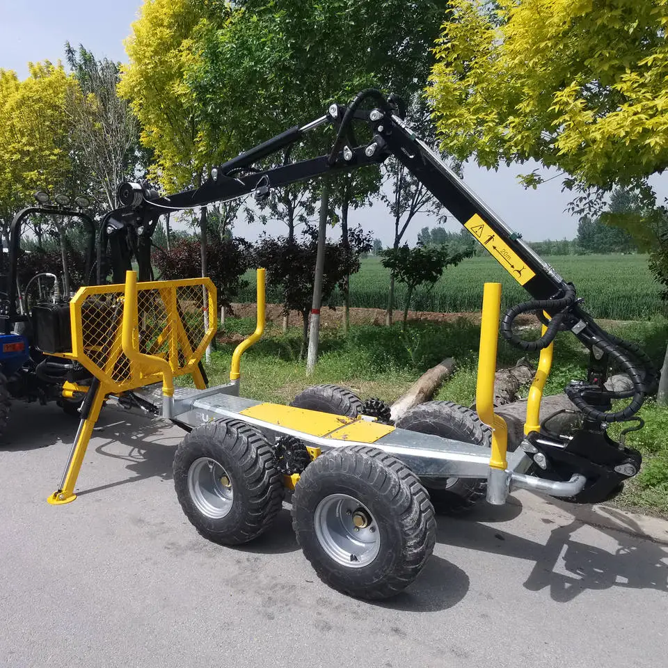 Professional with Crane Dump Loader Timber Crane Atv Trailer Log Atv Log Trailer with Crane Made in China