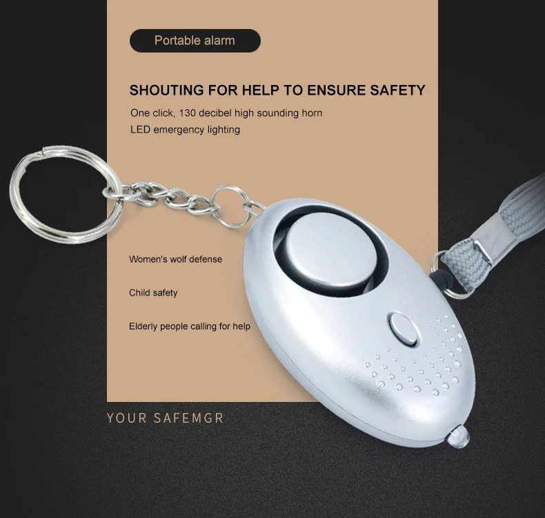 Safe Sound 130db Personal Alarm For Woman Emergency Self Defense Security Alarms Keychain With 8944