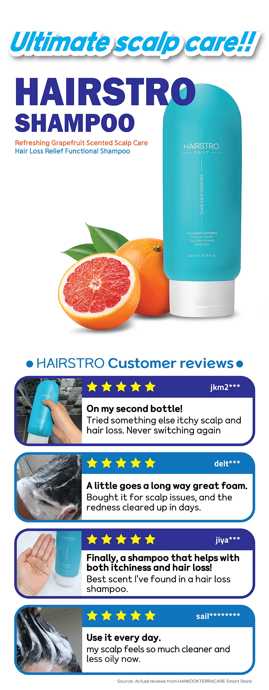 HAIRSTRO Scalp Care Shampoo 200mL Anti Hair Loss Peptide Caffeine ...