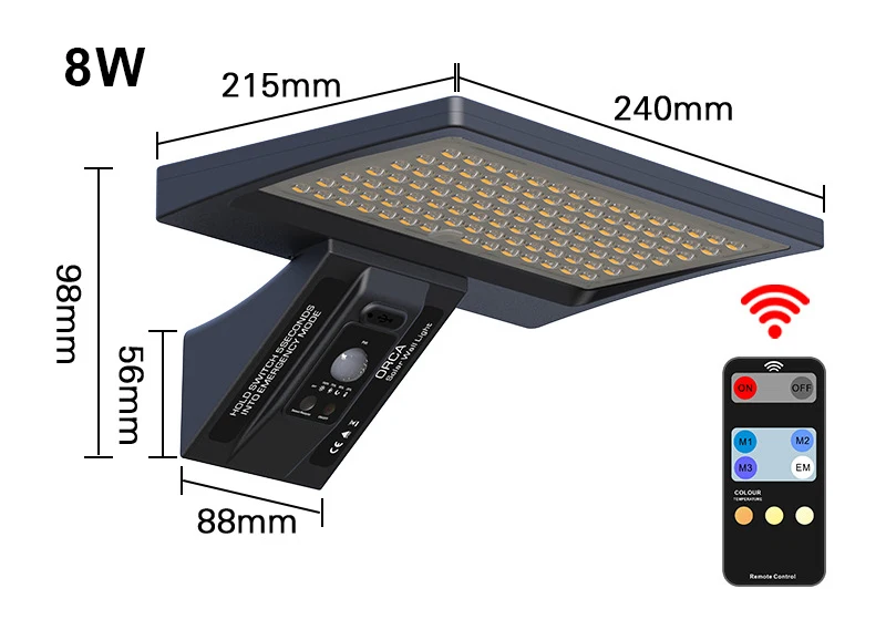 product 3w 5w 8w solar led lamps 3 size available dual color large battery capacity 4 modes solar sensor light outdoor-39