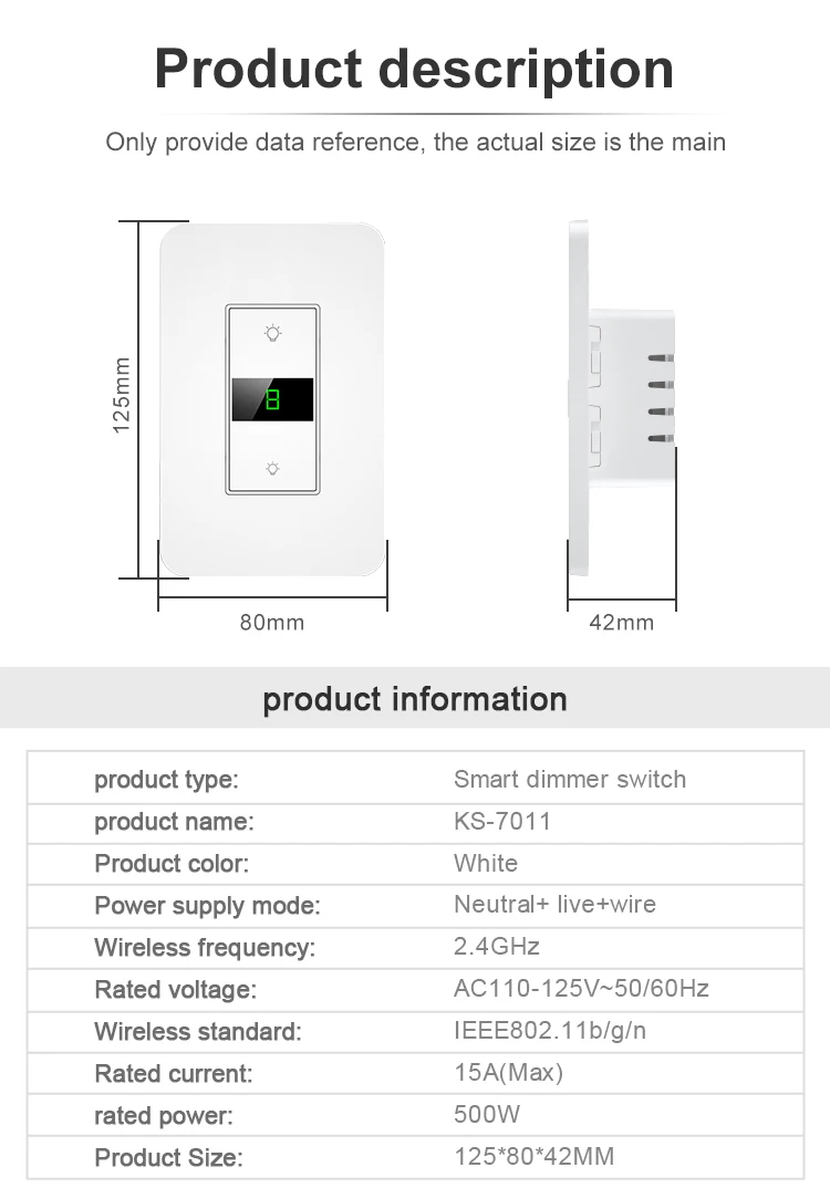 1/2/3 Gang Etl Certificate Electric Inteligente Lamp Switch Tuya Dimmer Smart Switch Wifi Smart