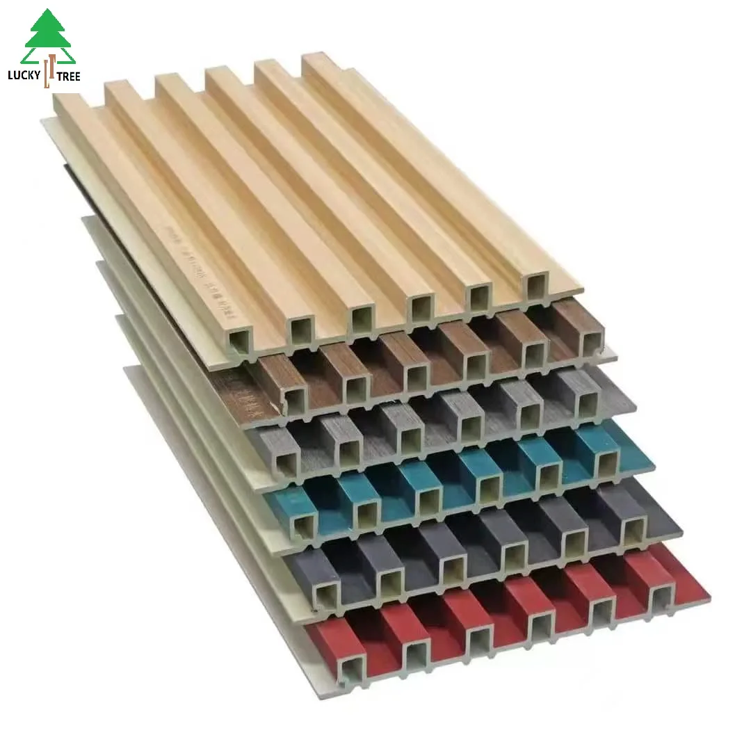 Wooden Grain Pvc Wpc Fluted Wall Panels For Decoration - Buy Wooden ...