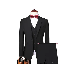Best Men's Adult Three-Piece Slim Fit Man Suit Wedding Groom Suit Plus Size Pants Jackets Ensemble Breathable Business