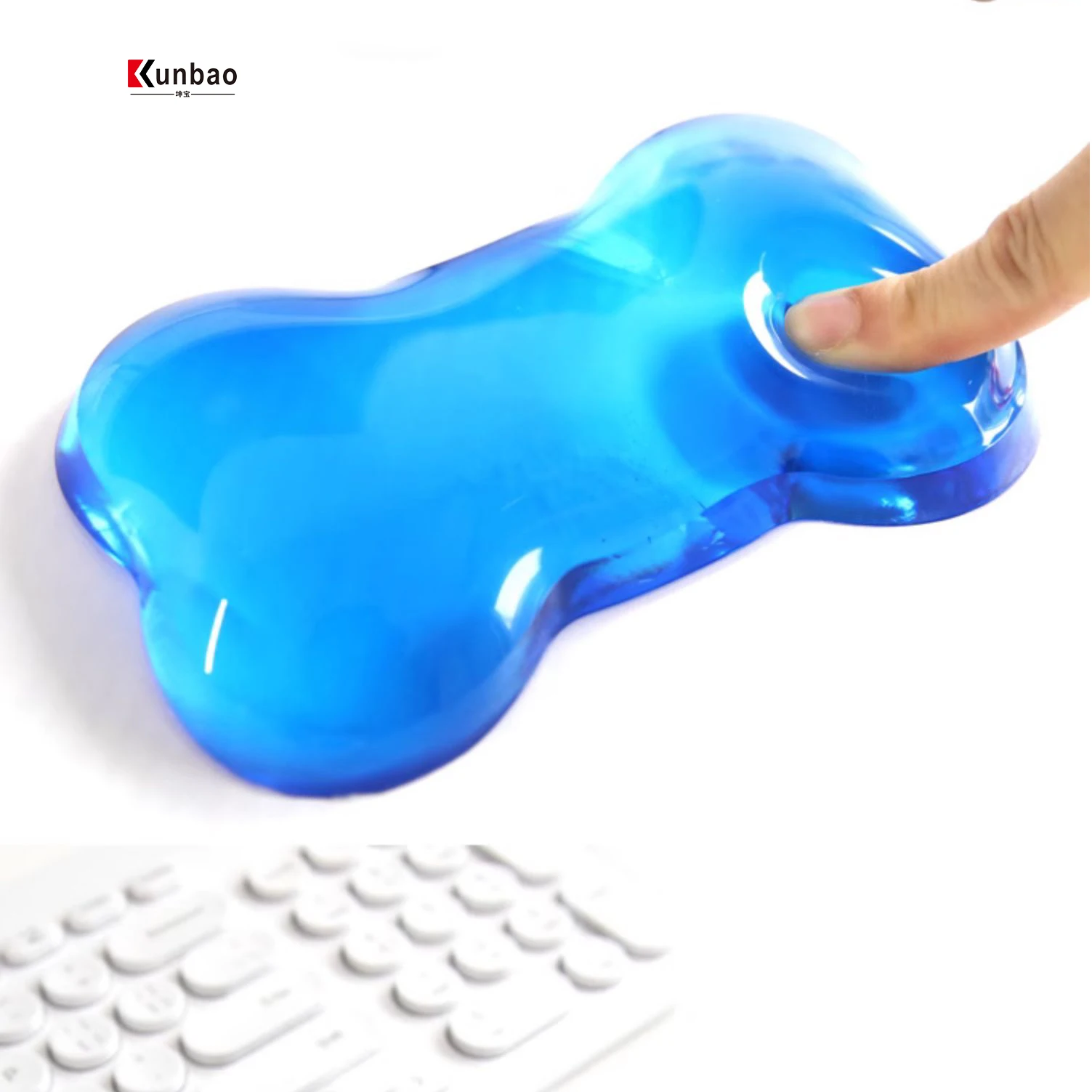 Bone Shape Transparent Cooling Gel Non-Slip Wrists Rest Support Mouse Wrist Pad Wrist Rest Pad