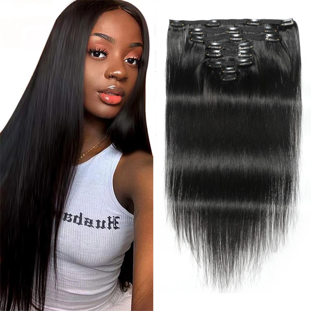 Wholesale Clip In Human Hair Extensions For Women Brazilian Hair Natural  Color Straight Invisible Seamless 100% Human Hair - Buy Wholesale Clip In  Straight Hair Extension,Brazilian Hair Extensions Natural Color,Invisible  Seamless Clip