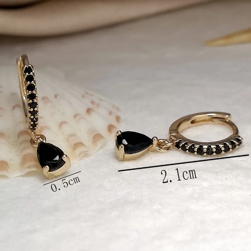 Luxury Gold-Plated Zircon Water Drop Earrings Set