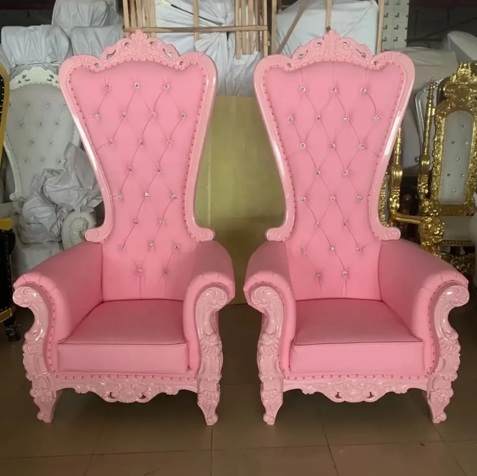 Cheap Princess King Throne Chair For Wedding,White And Silver Wedding