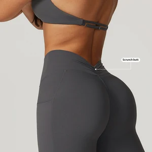 Custom Size Nylon Butt Lifting Yoga Leggings Workout Gym Pants Activewear Scrunch Fitness Yoga Leggings