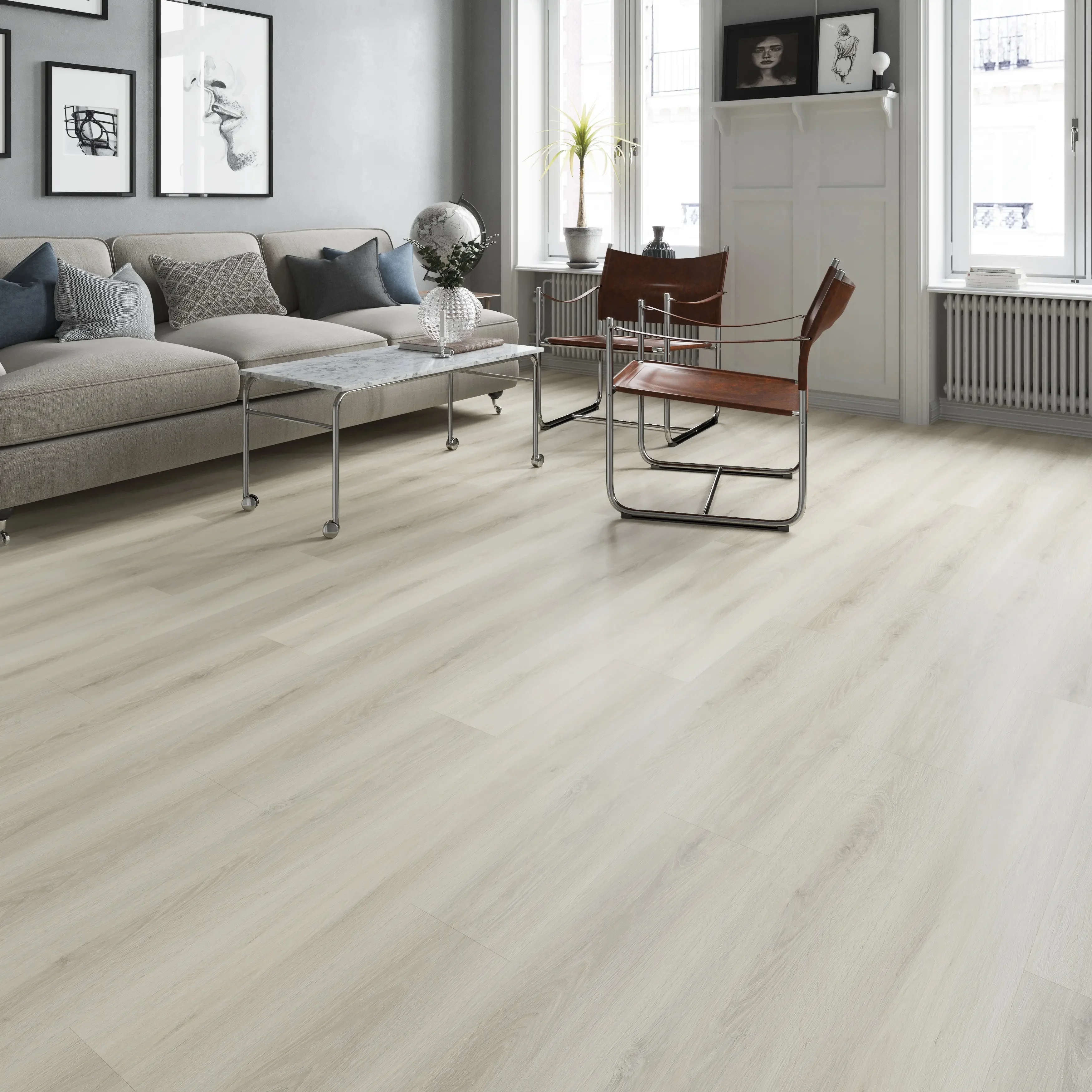 崇诺耐磨木纹塑料聚氯乙烯锁乙烯基spc地板皮索帕拉卡萨舞池博登