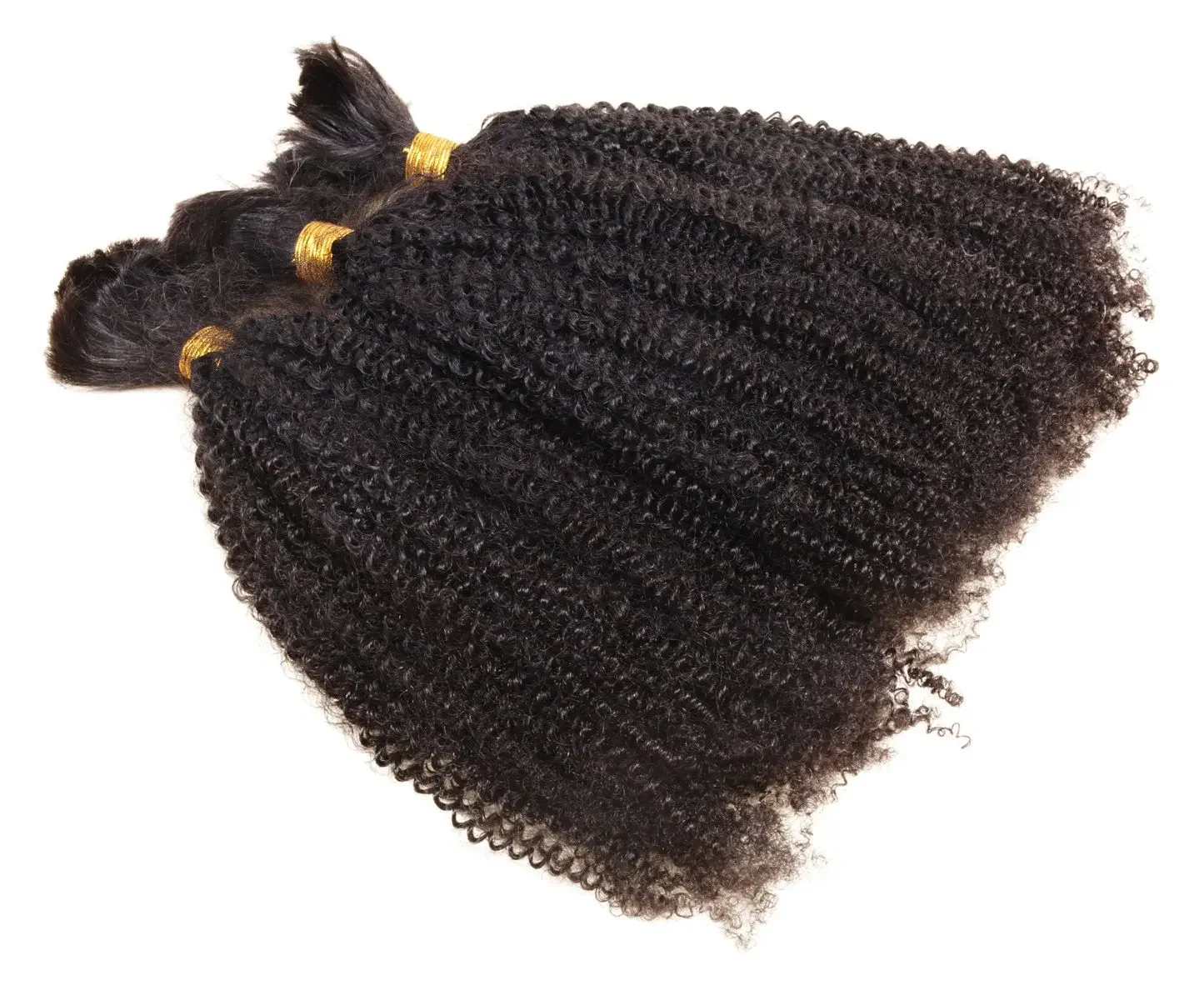 Long Afro Kinky Curly Human Hair Bulk For Braiding Brazilian Hair Weaving_voghion.com