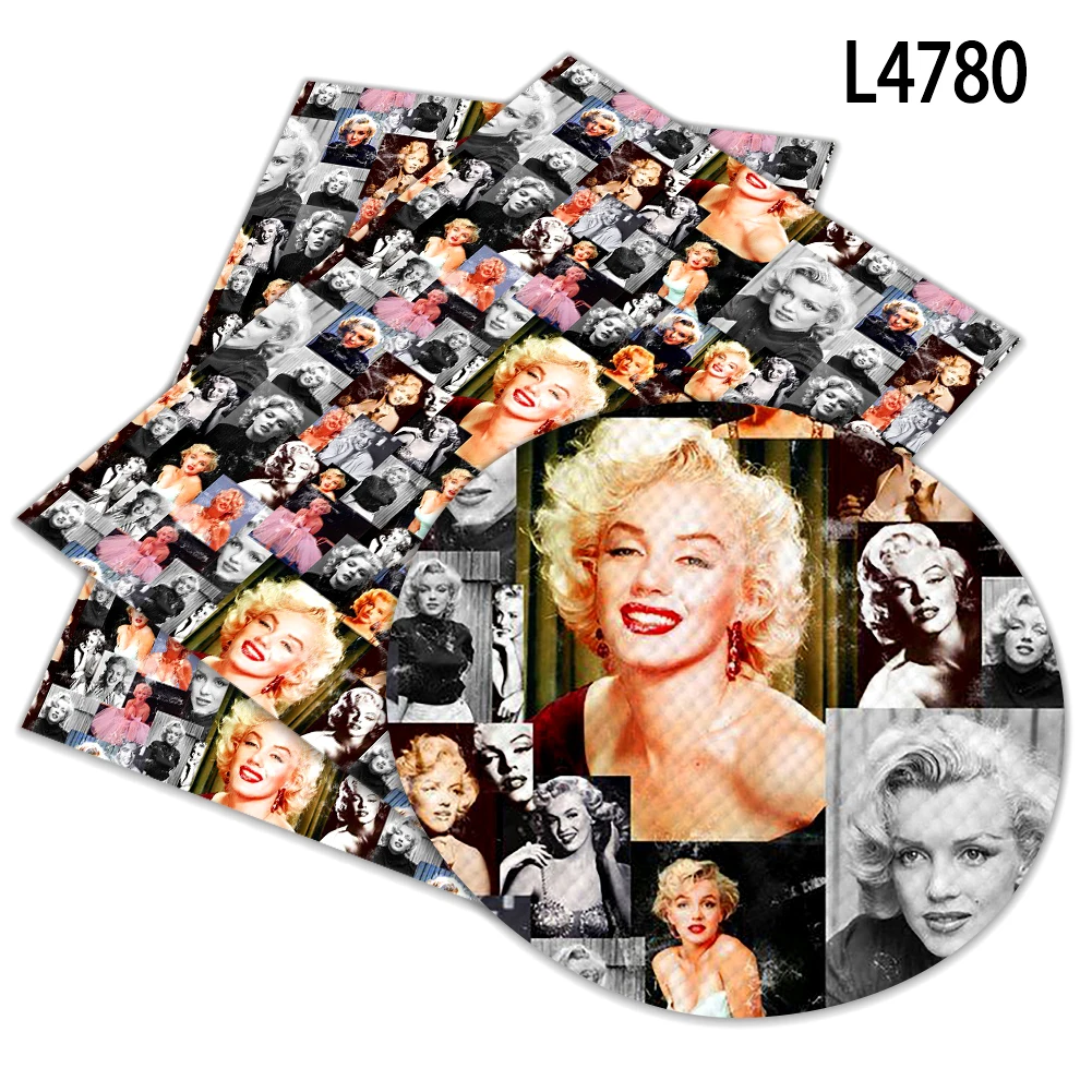 22*30CM Celebrity Marilyn Monroe Printed Faux Leather Diy Sewing