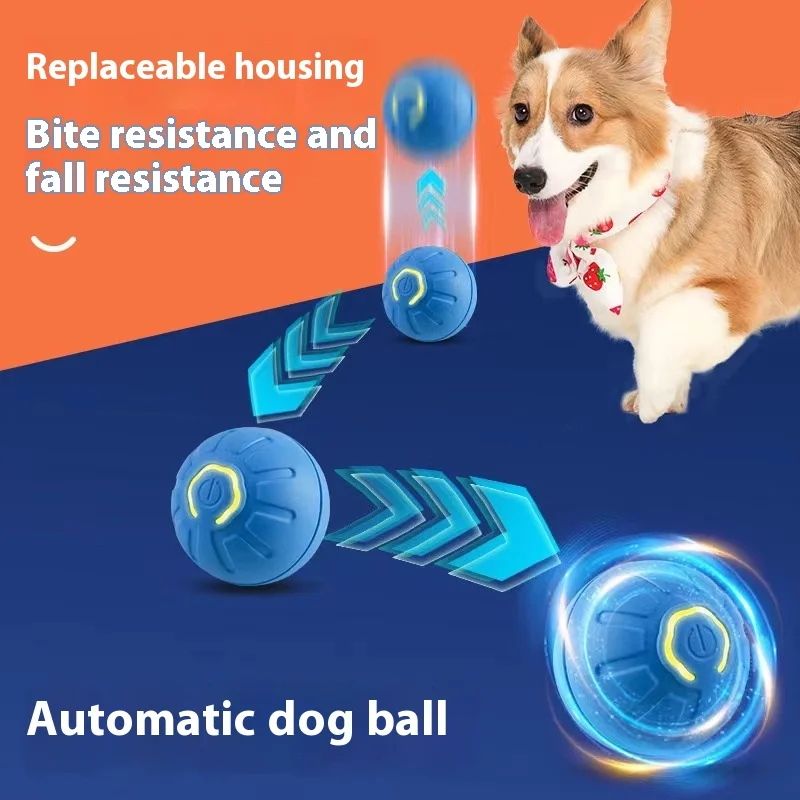 Factory Wholesale Luxury Electric Dog Toy Bite-Resistant Smart Gravity Roll Ball Interactive Silicone Pet Toy Box Playing