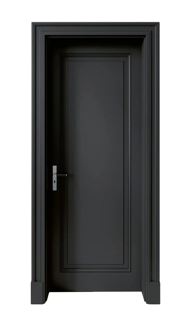 ASICO Natural Veneered Wooden Double Panel Front Door Designs for House