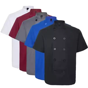 Cheap 100% polyester Chef Uniform for Restaurant and Unisex bar Chef Coat Cooking Master Chef Jacket for Men and Women