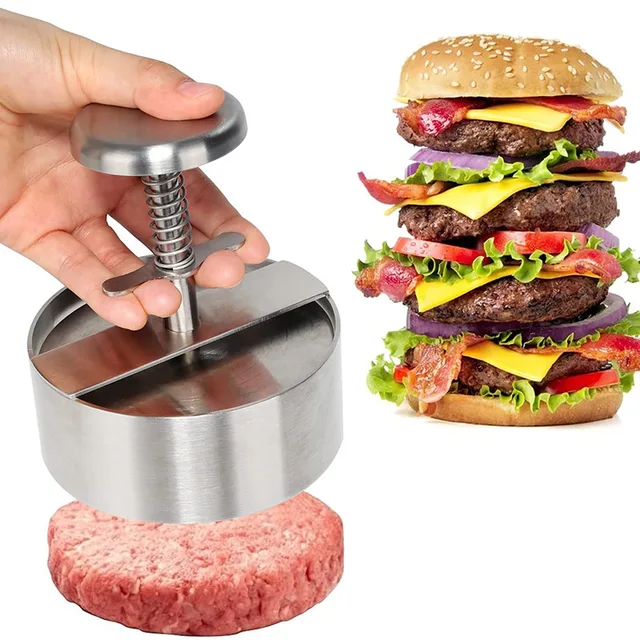 Hot Selling BBQ Kitchen Stainless Steel Adjustable Hamburger Patty Maker Cooking Mould Meat Smash Burger Press Machine
