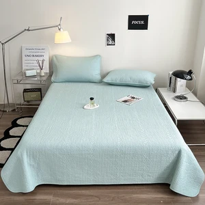 Wholesale Sofa Bed Cover Soild Color Cotton Fabric Quilted Bedspread Bed Sheet Set  for Home Use