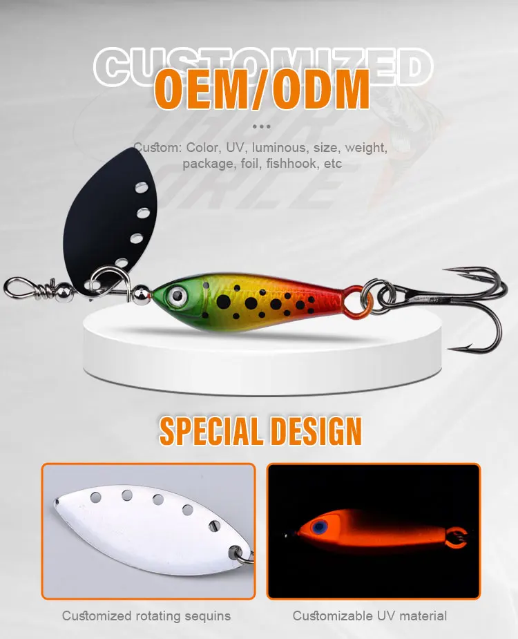 55g85g11g16g20g fishing bait sinking fresh water treble hook metal lead spinner fishing lures-8