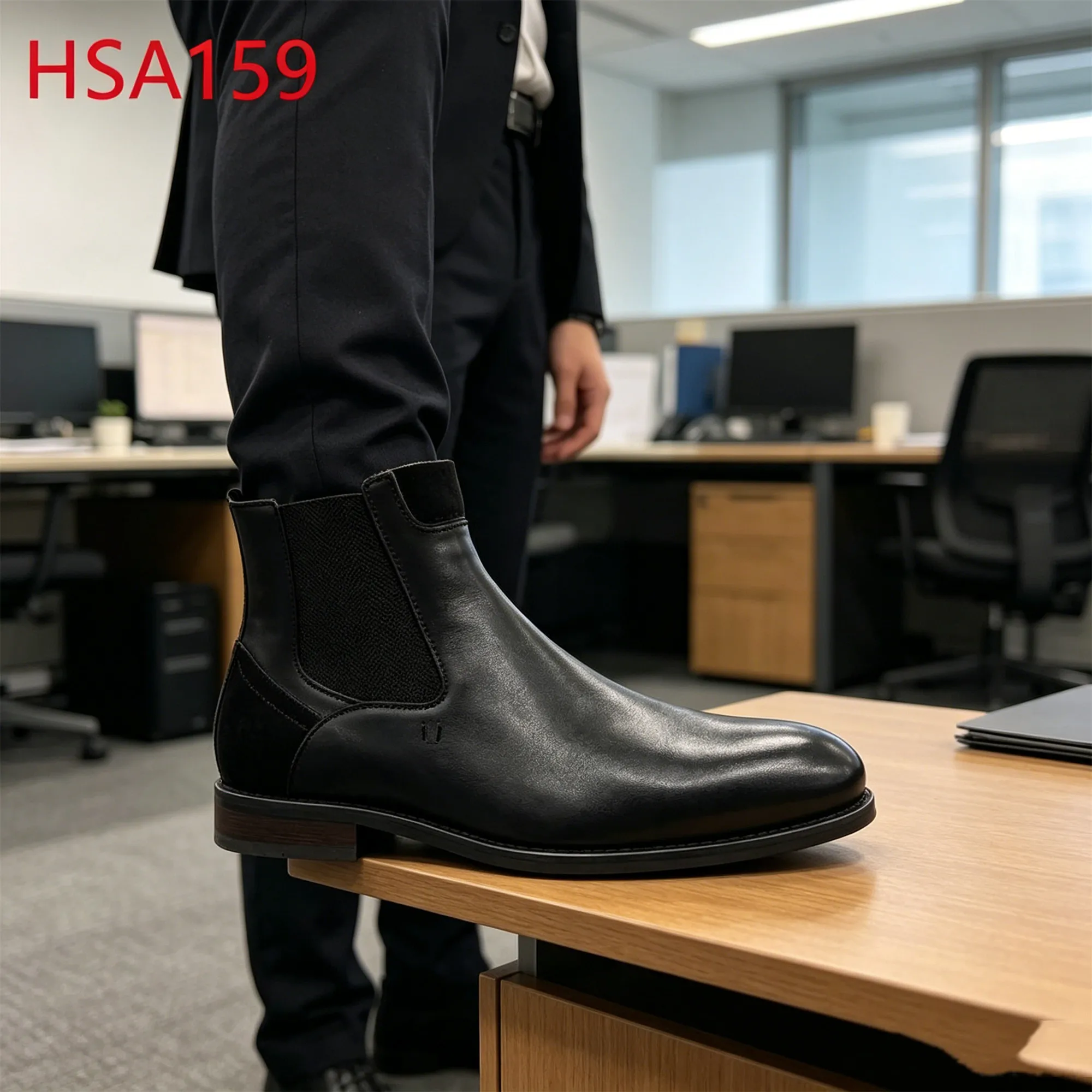 ZYF,Board Meeting Middle Cut Patchwork Leather Men Dress Shoes Private Dinner Durable Rubber/oxford Sole Uniform Shoes HSA159