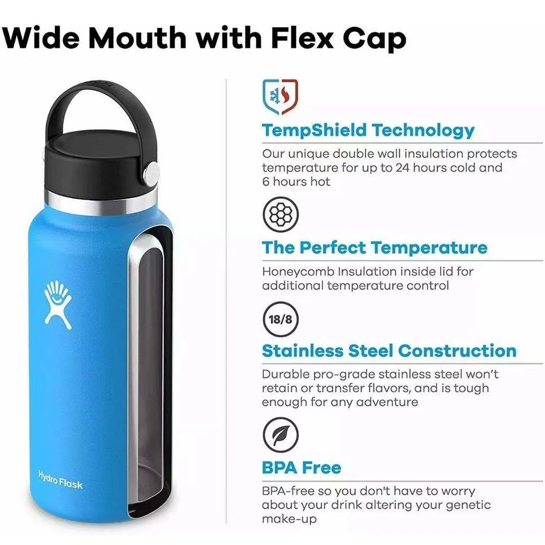 Hot Sale 32oz 40oz Double Wall Stainless Steel Vacuum Wide Mouth Water