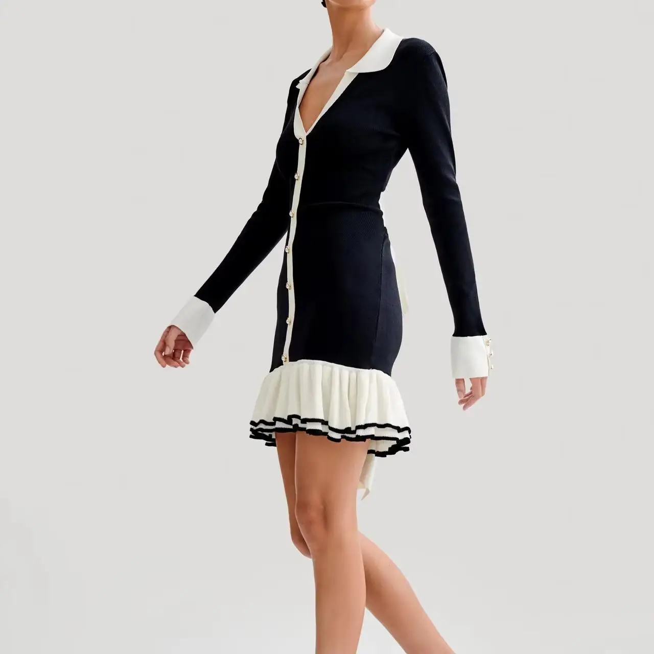long sleeve designer prom dresses Designer Column High Neck Long Sleeve Beading Satin Prom Dress – misshow.com