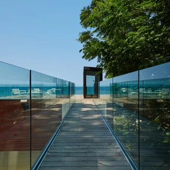 Aluminum Glass Railing Systems  U Channel Railing Frameless Mill Aluminum square Base Shoe Glass Railing