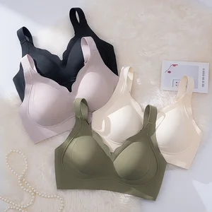 Breathable Plus Size Bra Hig Quality Seamless Women Wireless Push up Jelly Silicone Large Size Brassiere for Big Breast Ladies