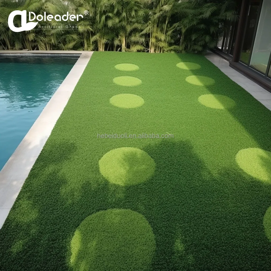 Customized Pattern Artificial Synthetic Grass Lawn Turf 3D Print Carpet for Golf Course Decoration