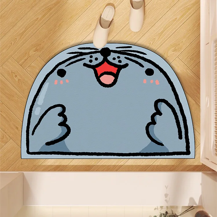 Animal Shape washable non slip bath mat for tub lovely anti slip diatomite rubber floor mat Bathroom Rug mat supplier