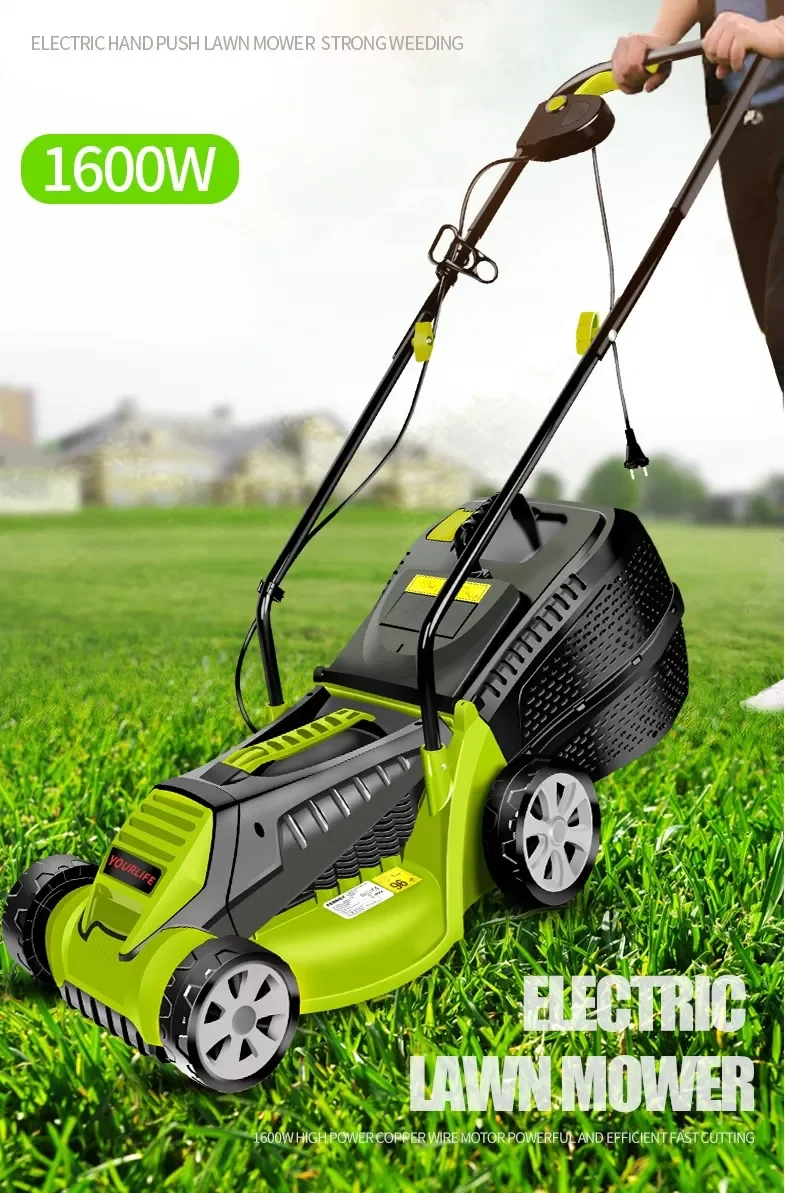 1600w Rotary Electric Lawnmower Walkbehind Electric Lawn Mower For