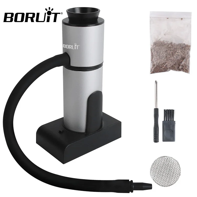 BORUiT 分離式ハンドヘルドフードキッチンスモーカー ポータブルスモーカー 木製燻製肉 サーモン 防水 AA電池式スモーカーセット