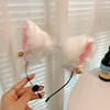 Cerchietto bianco con campanello per orecchie di gatto