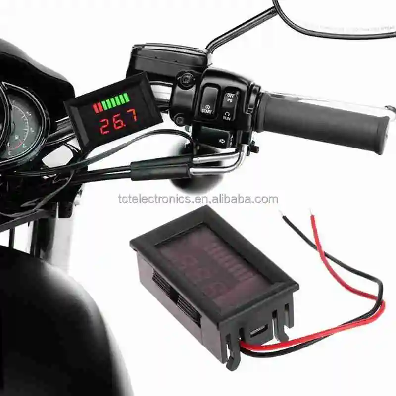Electric Vehicle Fuel Gauge Battery Lithium Battery Fuel Gauge 12v 24v 36v 48v 60v Universal Led