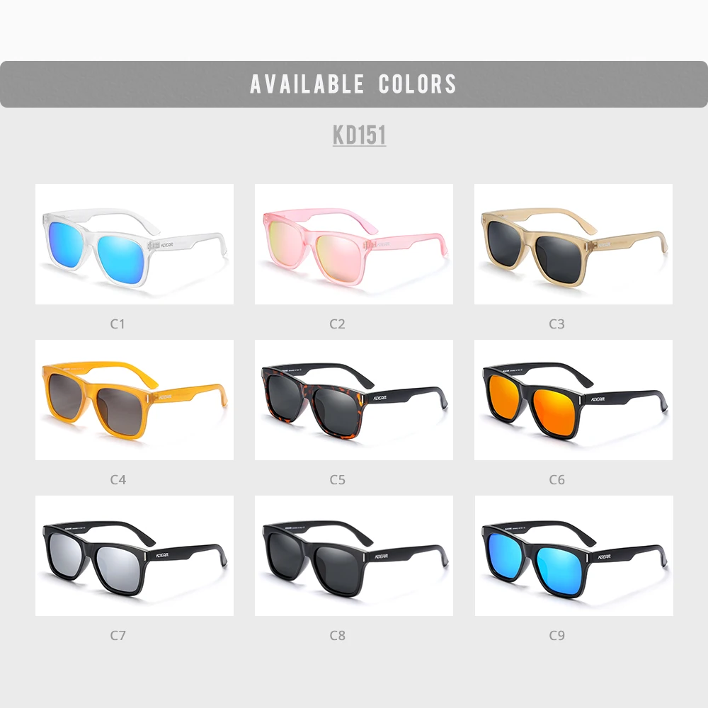 KDEAM 2021 New Arrival Rectangle Polarized Men Sunglasses  Fashion Women Sun Glasses KD151