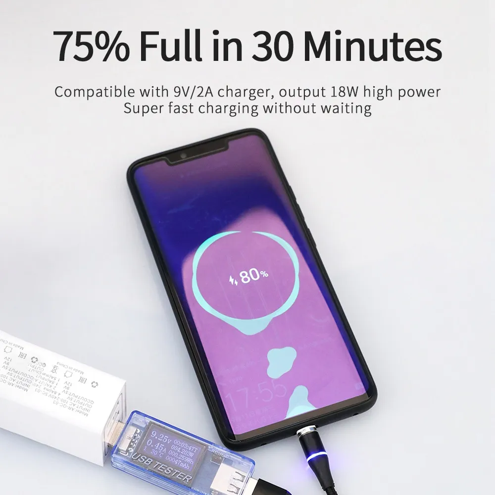 Nylon Braided Metal Alloy Round Magnetic Tip USB Data Cable - ANKUX.COM