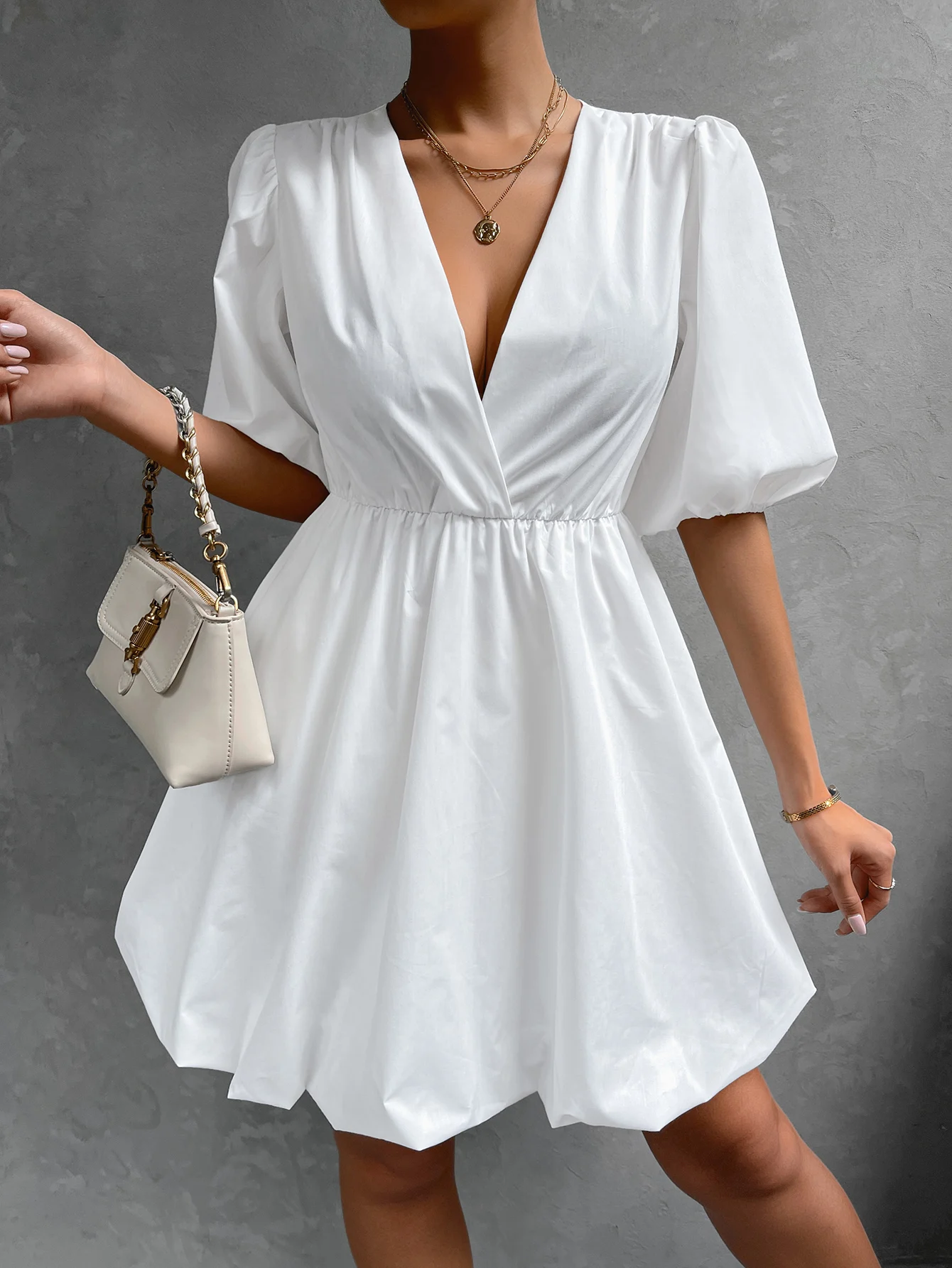 striped loose dress Long striped A-line wool dress LORA