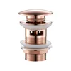 Brushed rose gold drain with overflow-without drain pipe