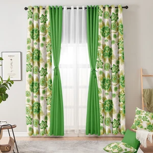Elegant Printed Window Curtain Panels Set 10-piece Curtain Set Blackout Drapery for Living Room and Bedroom Home Decoration