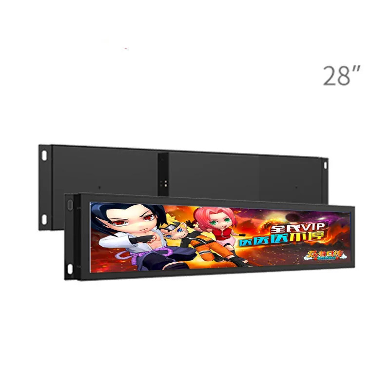 CAISON CS280-A01, 28 inch TFT binnengebruik gestrekt staafvormig LCD-beeldscherm, resolutie 1920×360, reclamespeler met aanpassingsmogelijkheden, 1 jaar garantie
