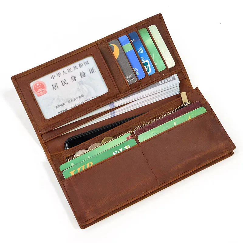 2025 Retro Leather Wallet for Men Long Wallet Multi Card Slots